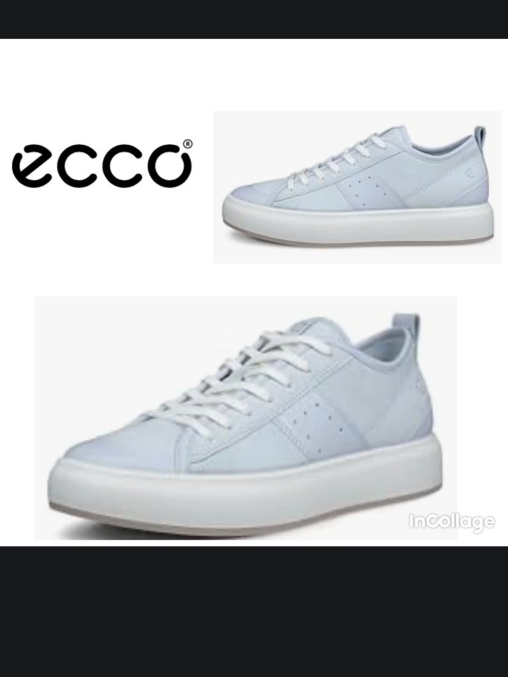 Ecco NWOT Street Ace Blue Leather Low-Top Sneakers